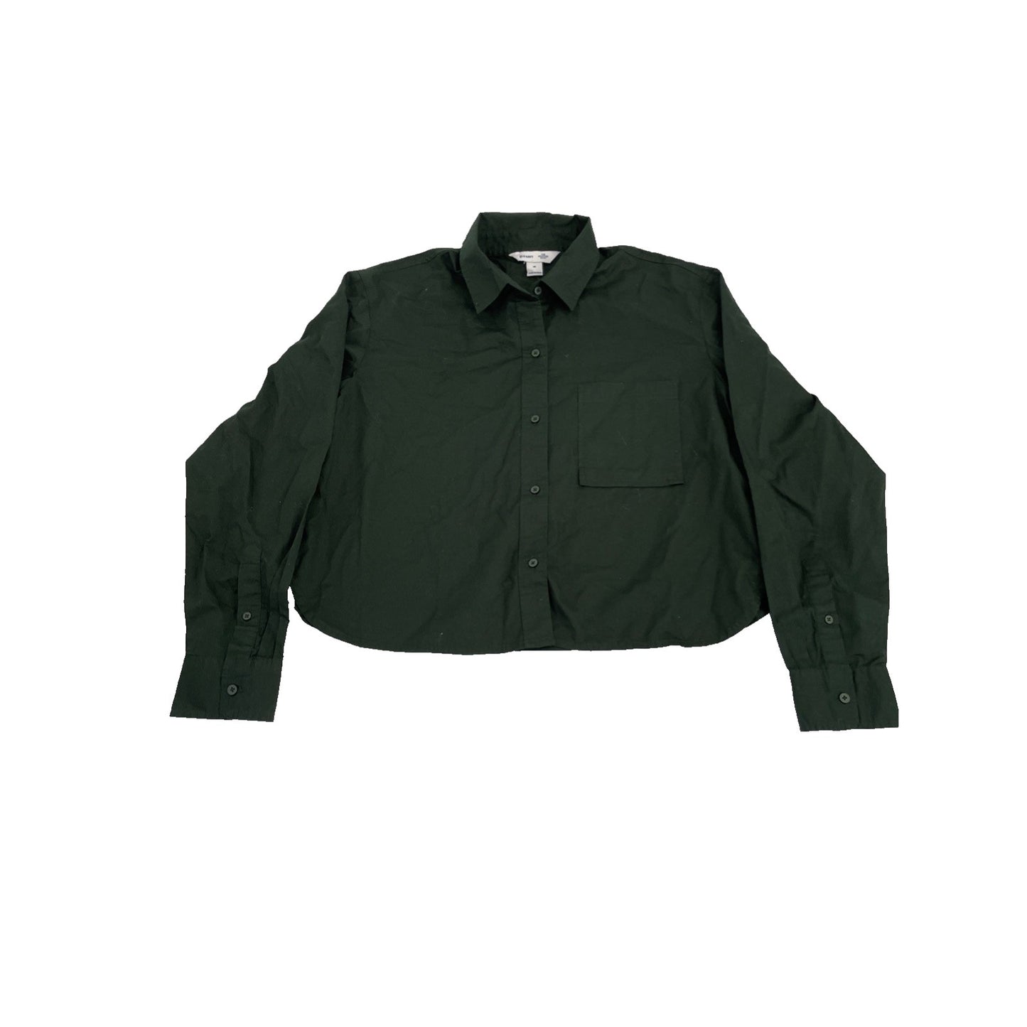 Old Navy The Cropped Shirt Button Up Women’s Medium Green NWT