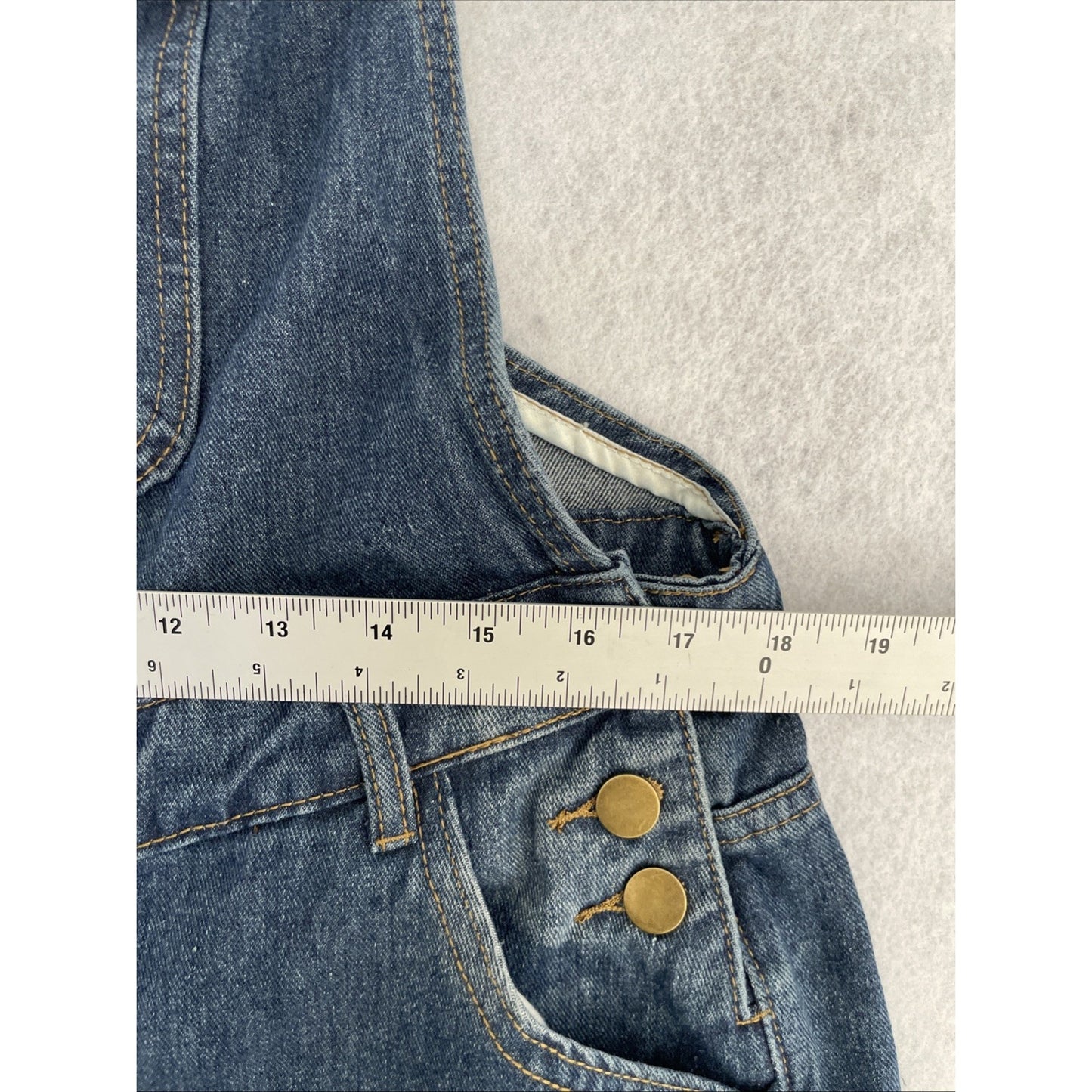 New AVA COSTUME Women's Blue Jean Denim Bib Overalls TAG Large - Actual Size 36W x 31L