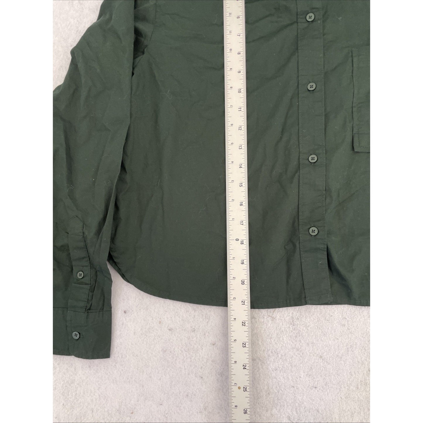 Old Navy The Cropped Shirt Button Up Women’s Medium Green NWT