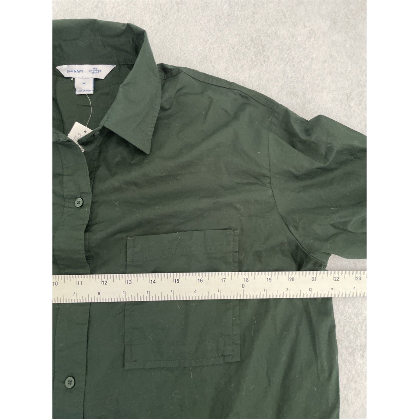 Old Navy The Cropped Shirt Button Up Women’s Medium Green NWT