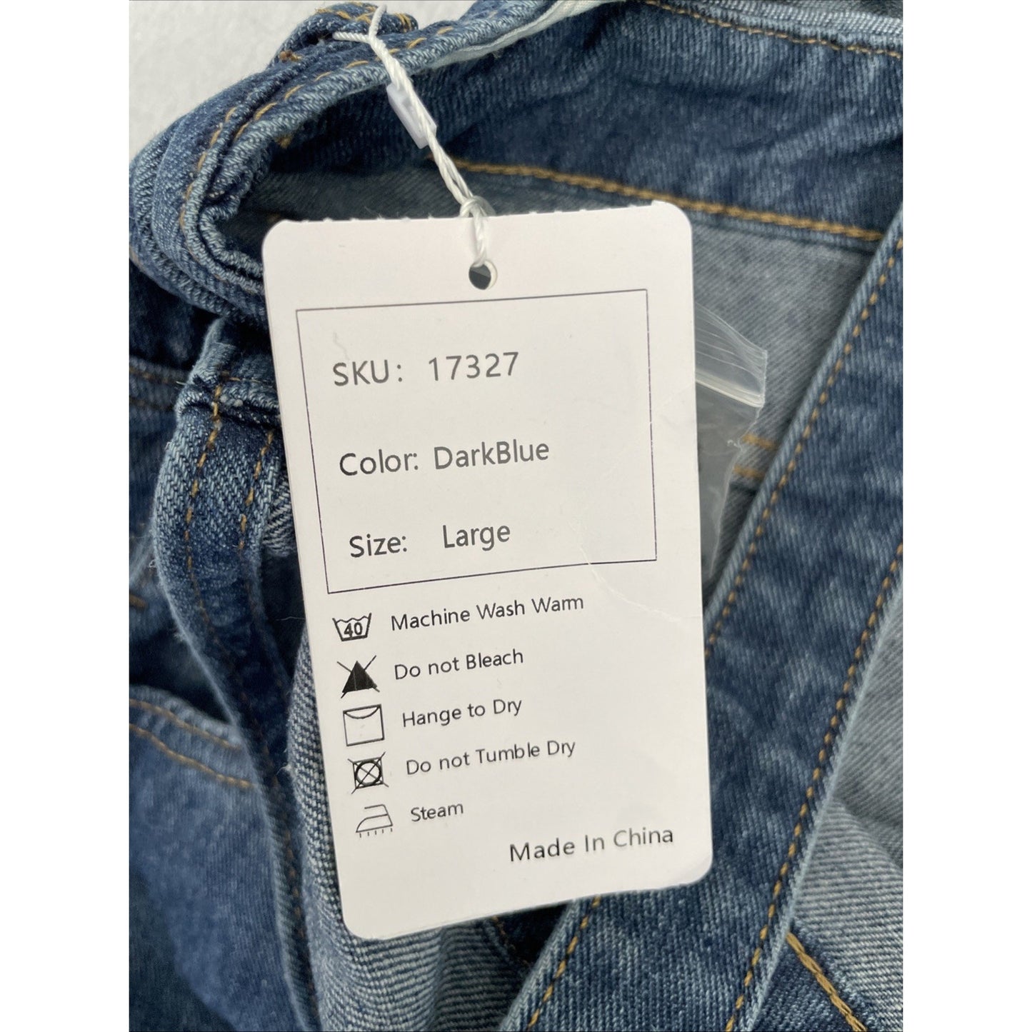 New AVA COSTUME Women's Blue Jean Denim Bib Overalls TAG Large - Actual Size 36W x 31L