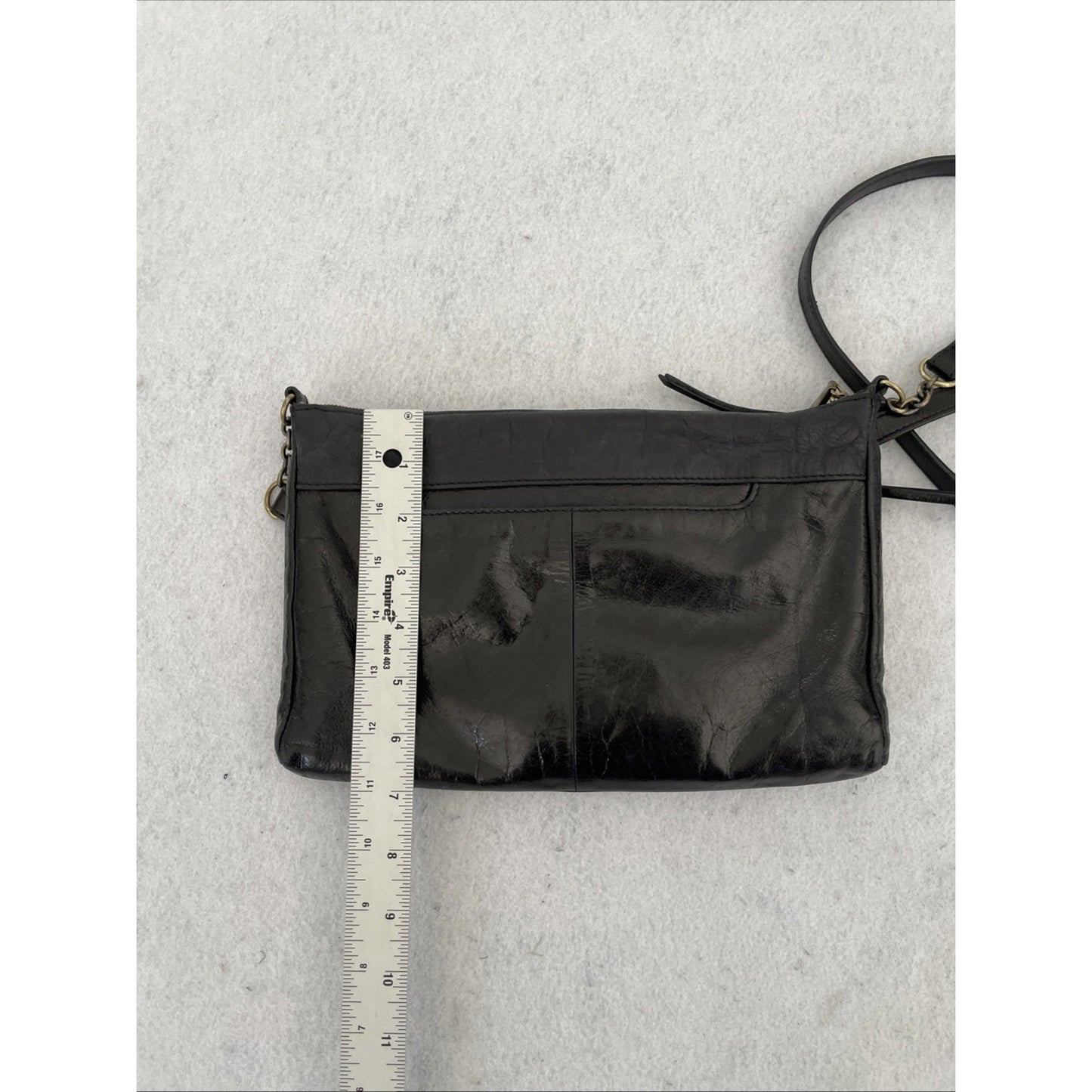 Hobo Leather Crossbody Bag Black Purse Minimalist Everyday Handbag