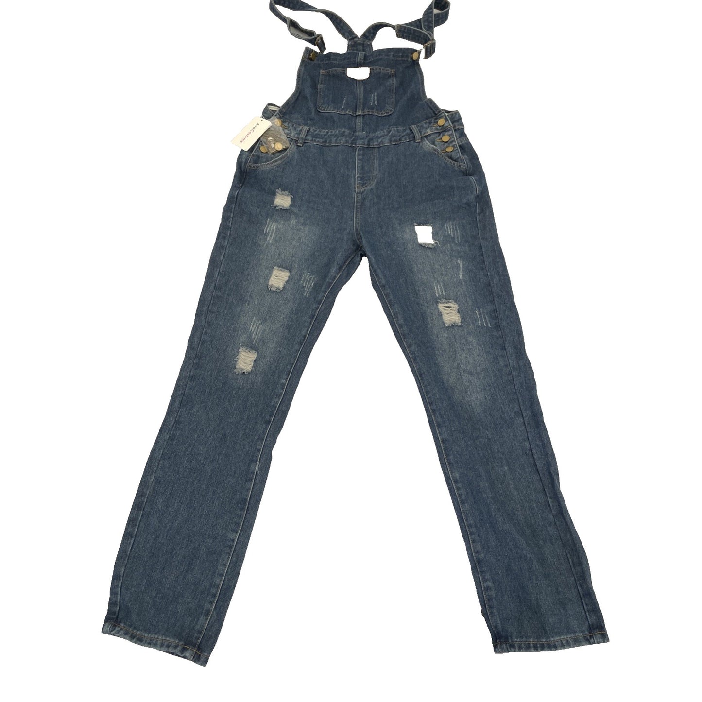 New AVA COSTUME Women's Blue Jean Denim Bib Overalls TAG Large - Actual Size 36W x 31L