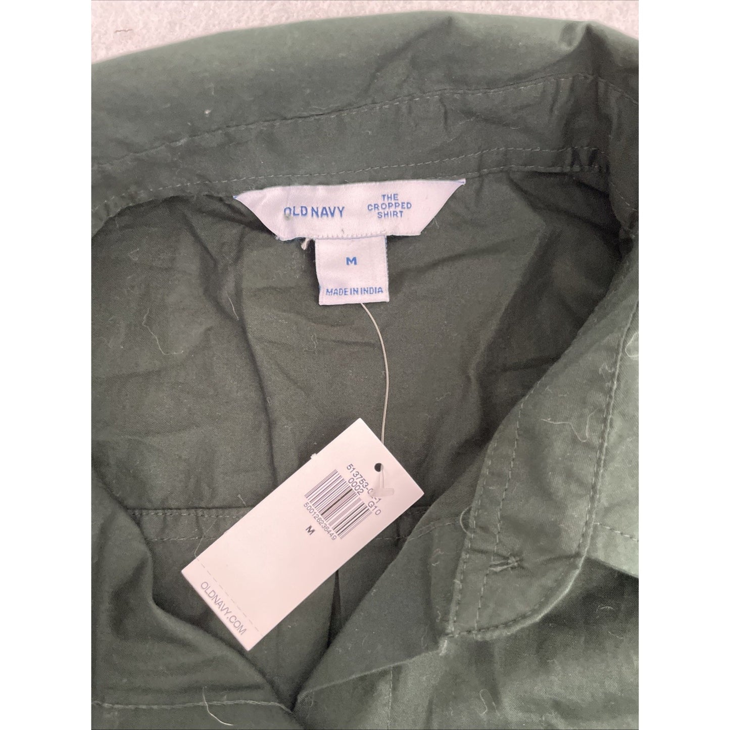 Old Navy The Cropped Shirt Button Up Women’s Medium Green NWT