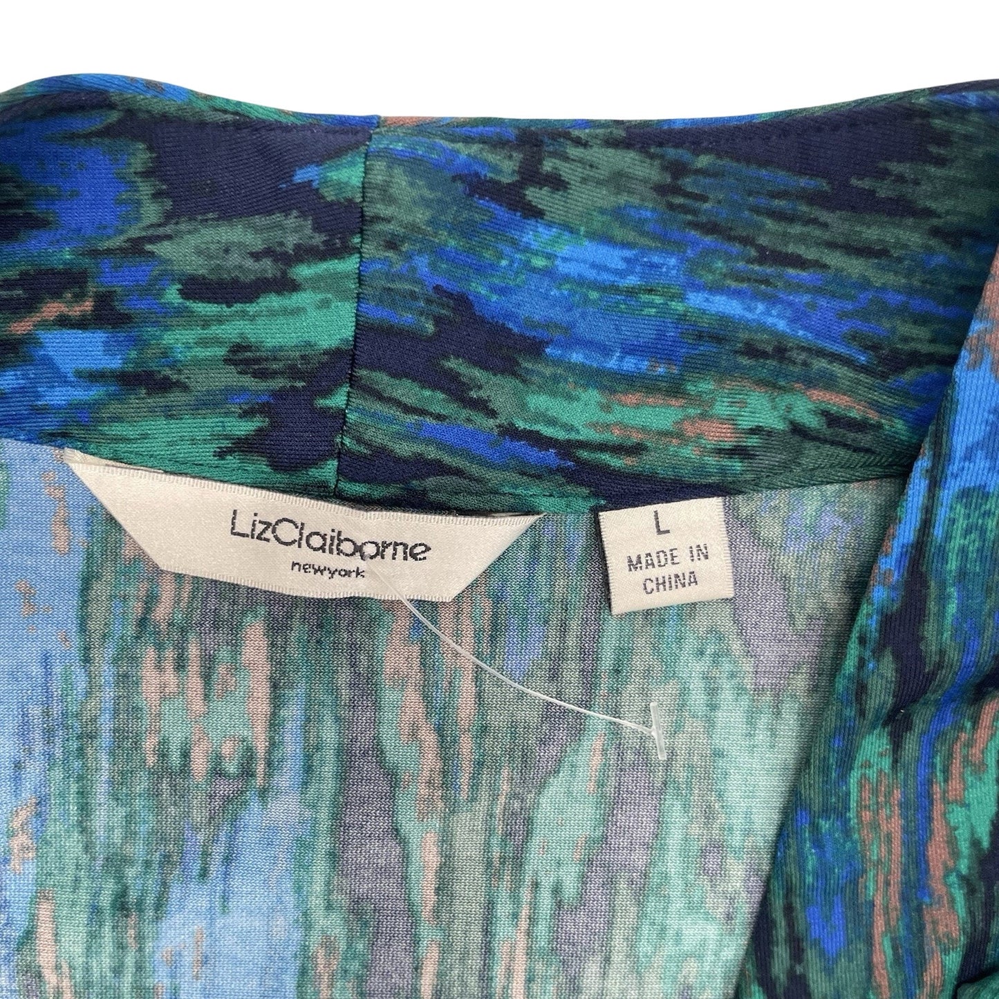 Liz Claiborne Dress Women's Large Peacock Wrap Mock