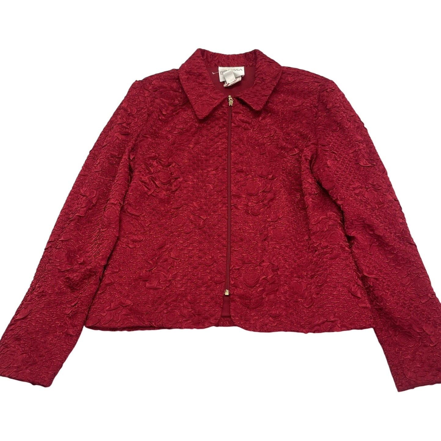 Vintage Bellessa Jacket Women's Size 10 Red Textured Zip