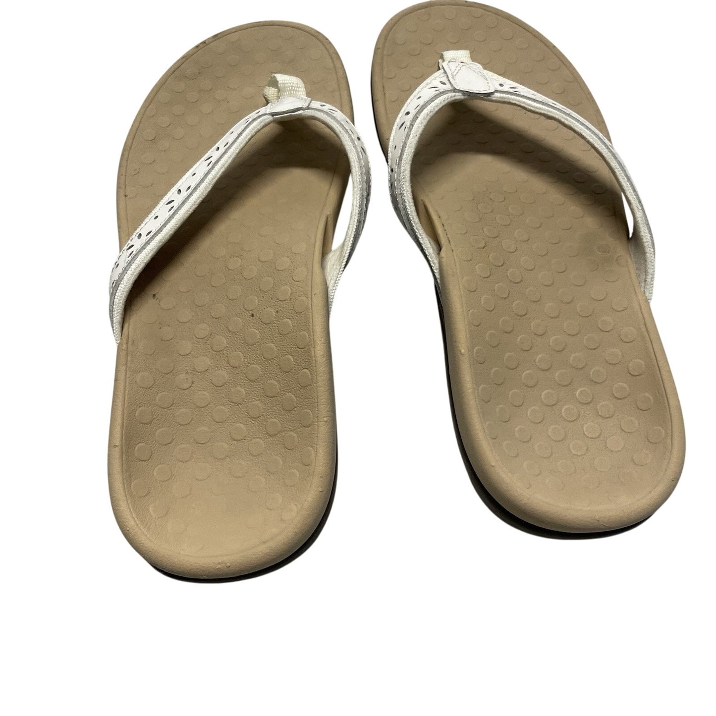 Vionic Tide Perf Womens Size US 8 White Sandals Flip Flop Orthoheel Tech