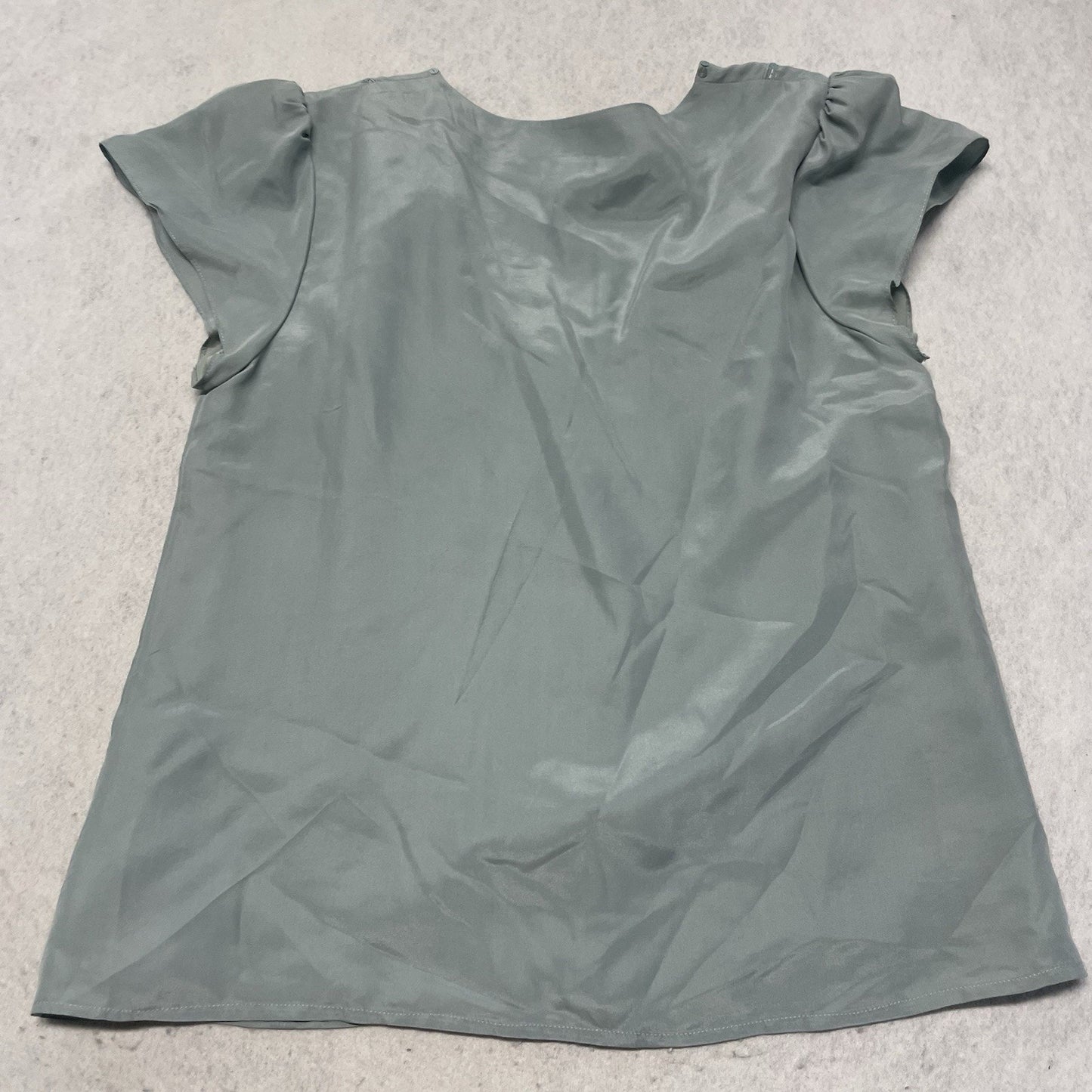 Boden Limited Edition Blue 100% Silk Shirt Women's Size 10 Blouse Short Sleeve