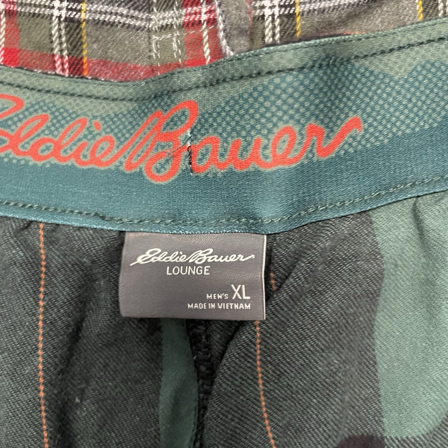 Eddie Bauer Men's Flannel Pajama Pants Drawstring Size XL Set Of 2 Plaid Pj