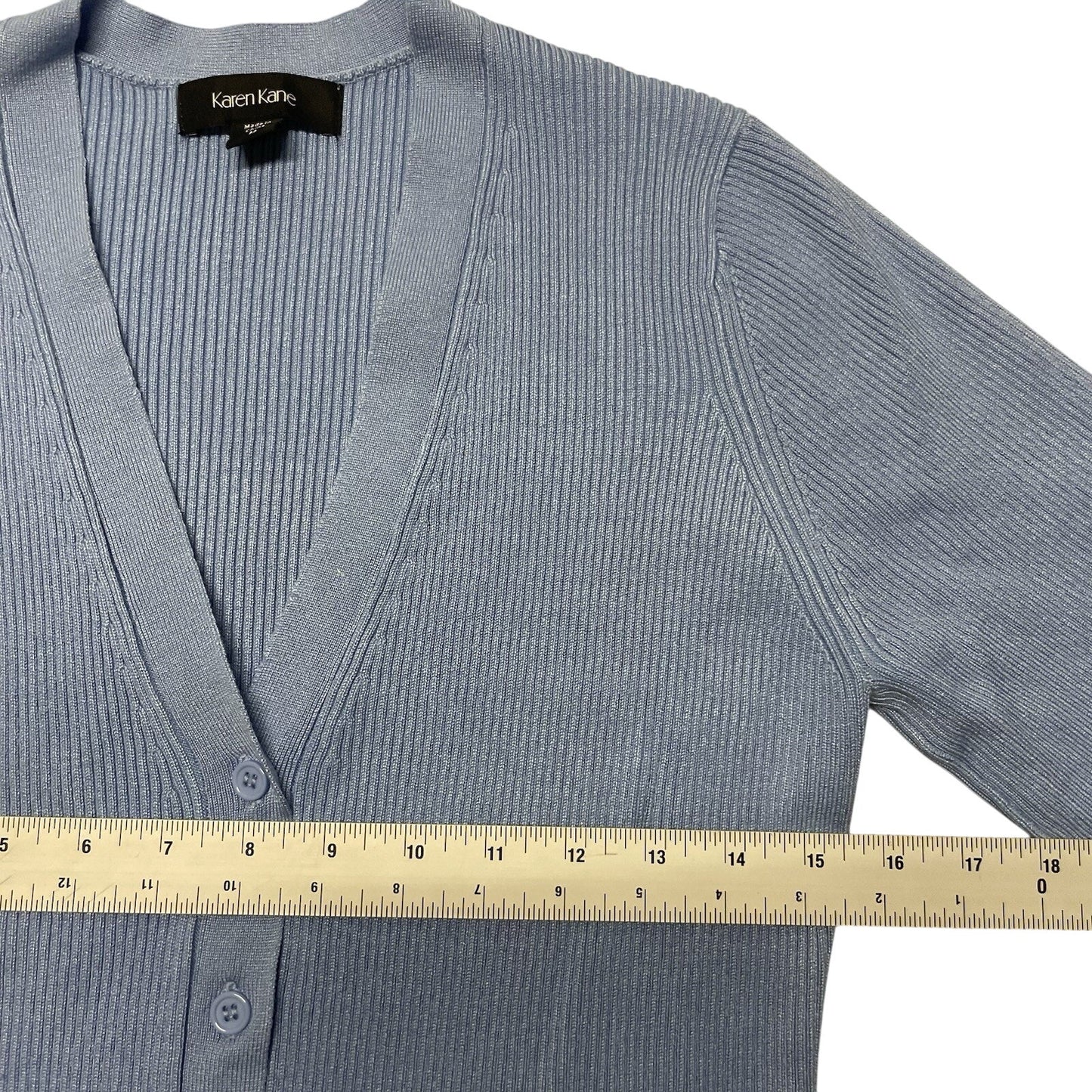 Karen Kane Sweater Women's Medium Short Sleeve Ribbed Cardigan