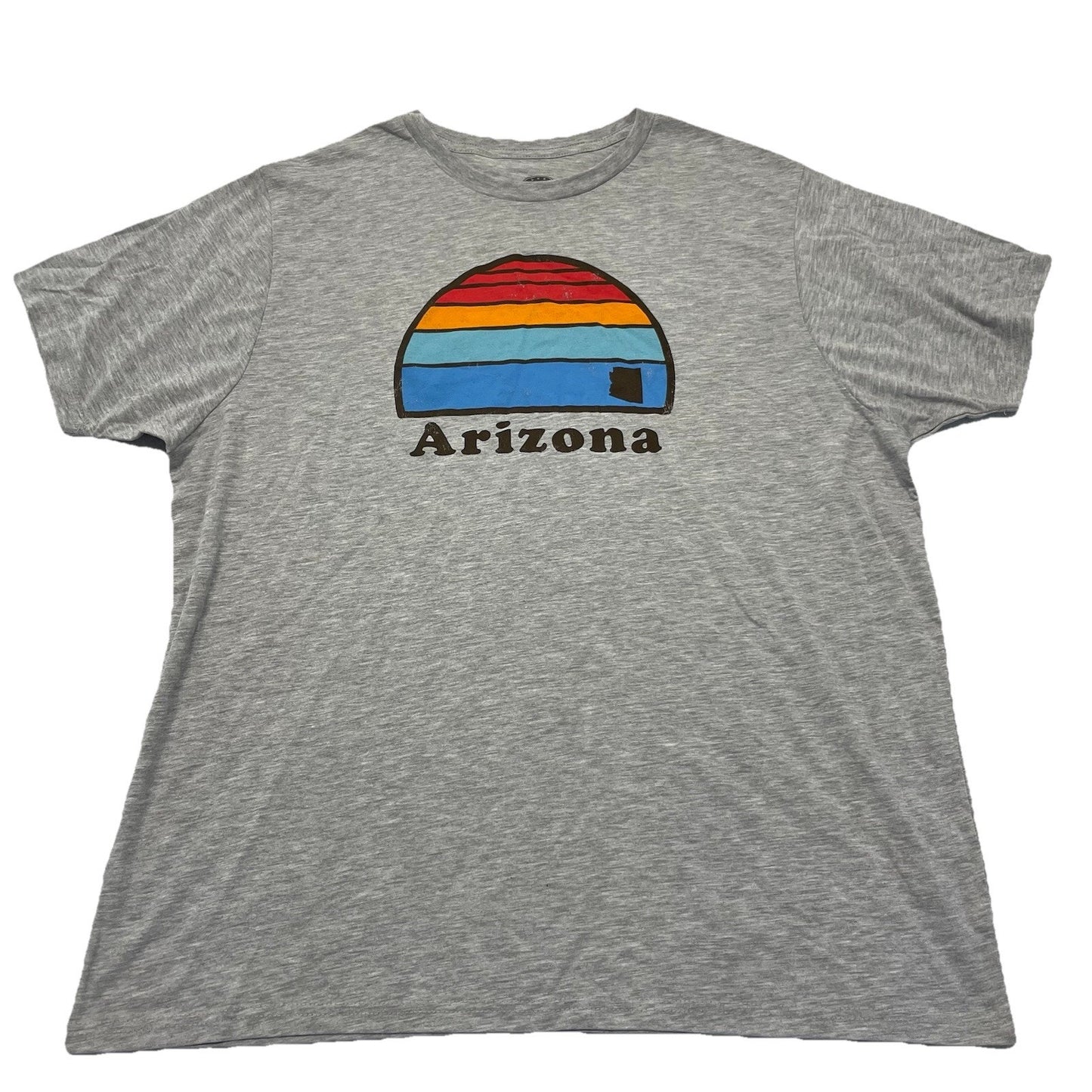 Arizona T Shirt Men's 2XL Gray Graphic Print Short Sleeve