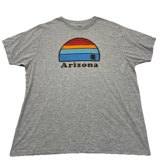Arizona T Shirt Men's 2XL Gray Graphic Print Short Sleeve