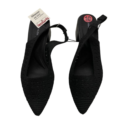 AK Anne Klein Black Sling Back Heel Shoes Sz 10