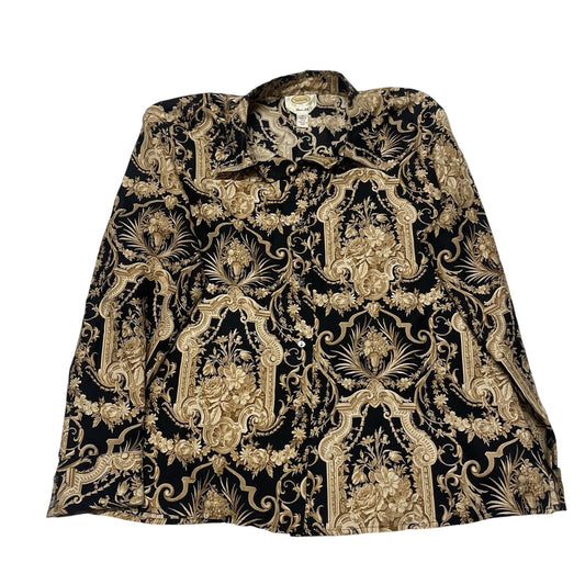 Vintage Talbots Blouse Women's 14 100% Silk Button Down