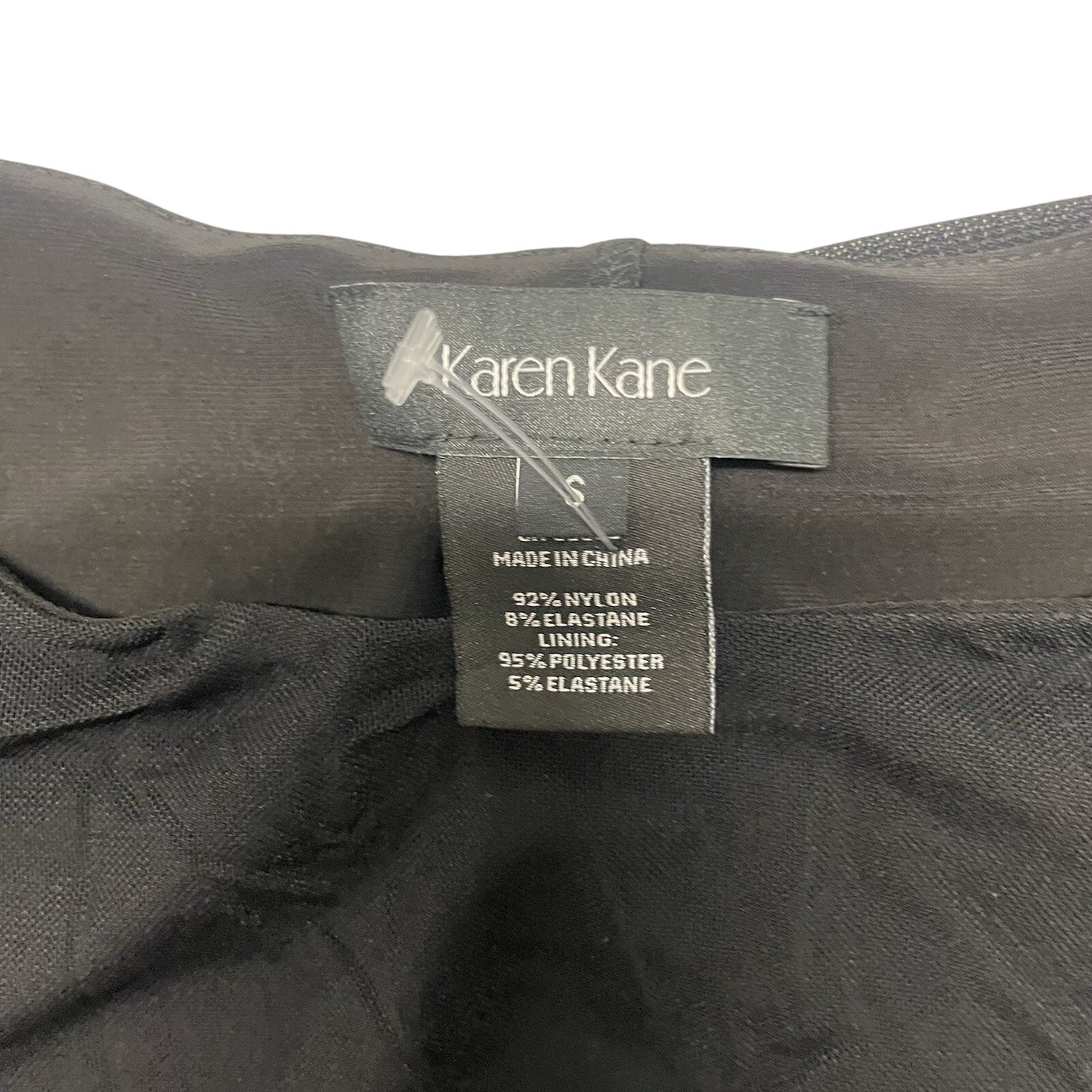 Karen Kane Dress Women's Small Black Sheer Faux Wrap Long Sleeve