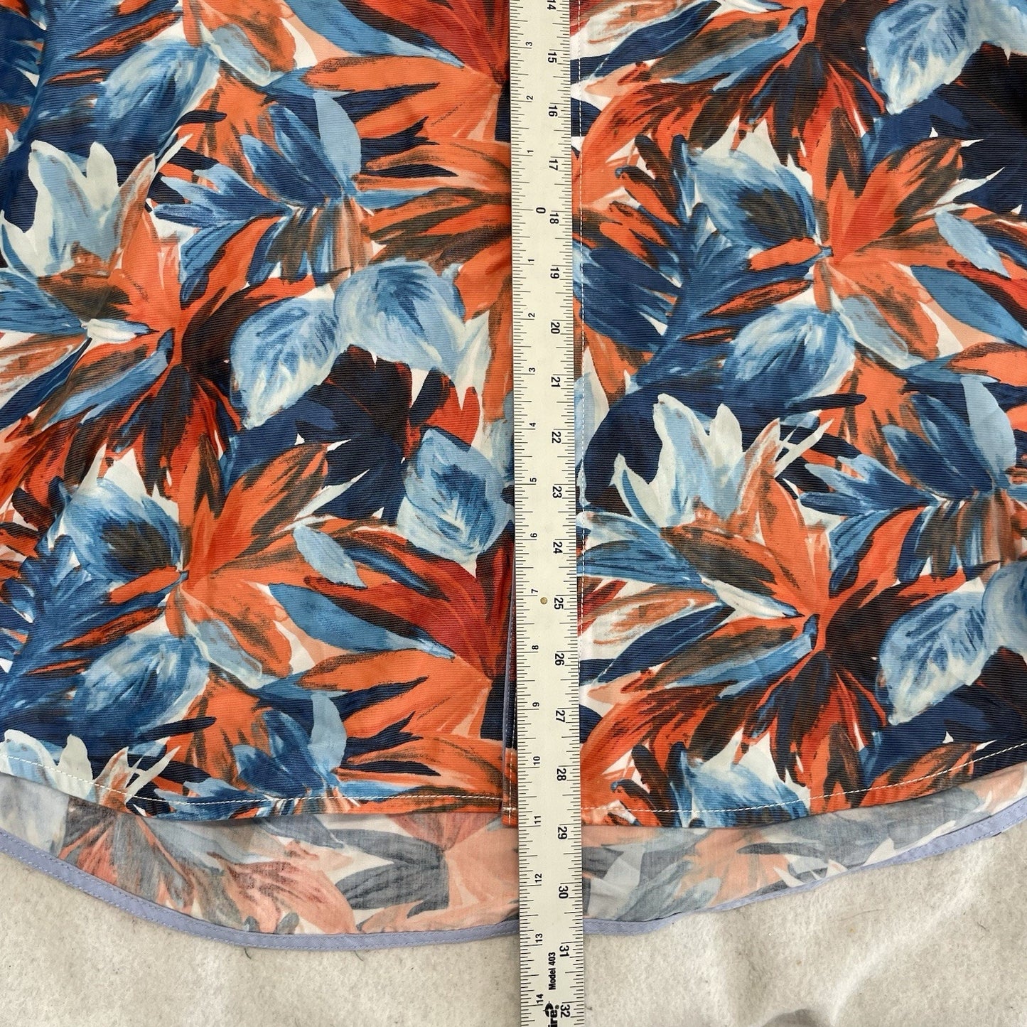 Tommy Bahama Shirt Men Orange Blue Bright Hawaiian Button Up Size XL