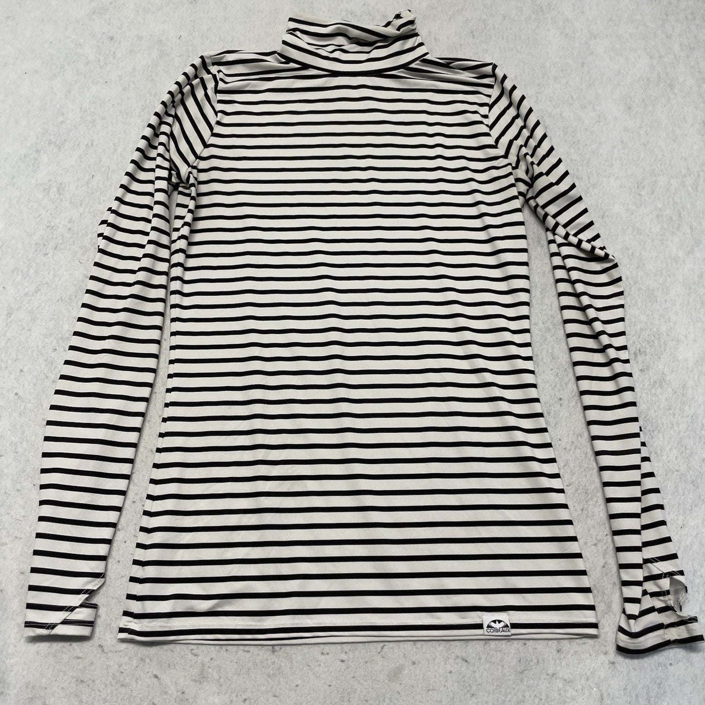 Corbeaux Women's Tempo Turtleneck Base Layer Shirt Small White/Black