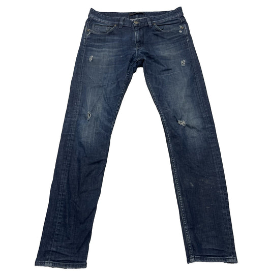 Boggi Milano Jeans Men's 32 Blue Slim Fit Distressed Denim