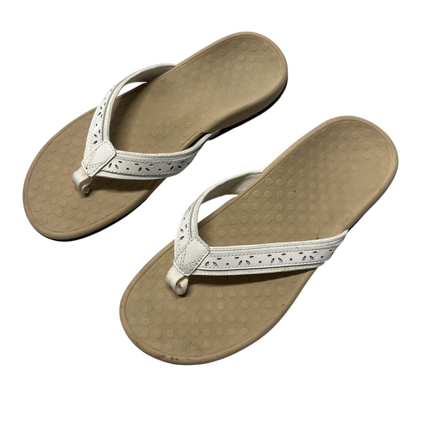 Vionic Tide Perf Womens Size US 8 White Sandals Flip Flop Orthoheel Tech