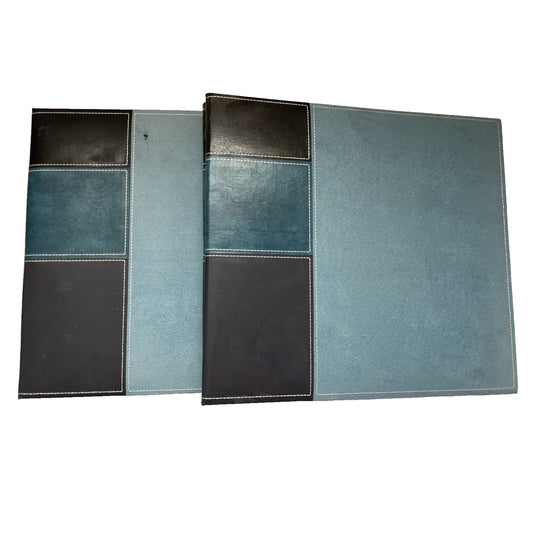 Memory Stor 2 Pack 30 page Scrapbooks Bonded Blue Black Leather