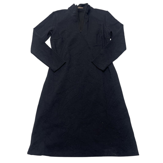 J McLaughlin Dress Medium Black Paisley Jacquard Quarter Zip Bedford Long Sleeve