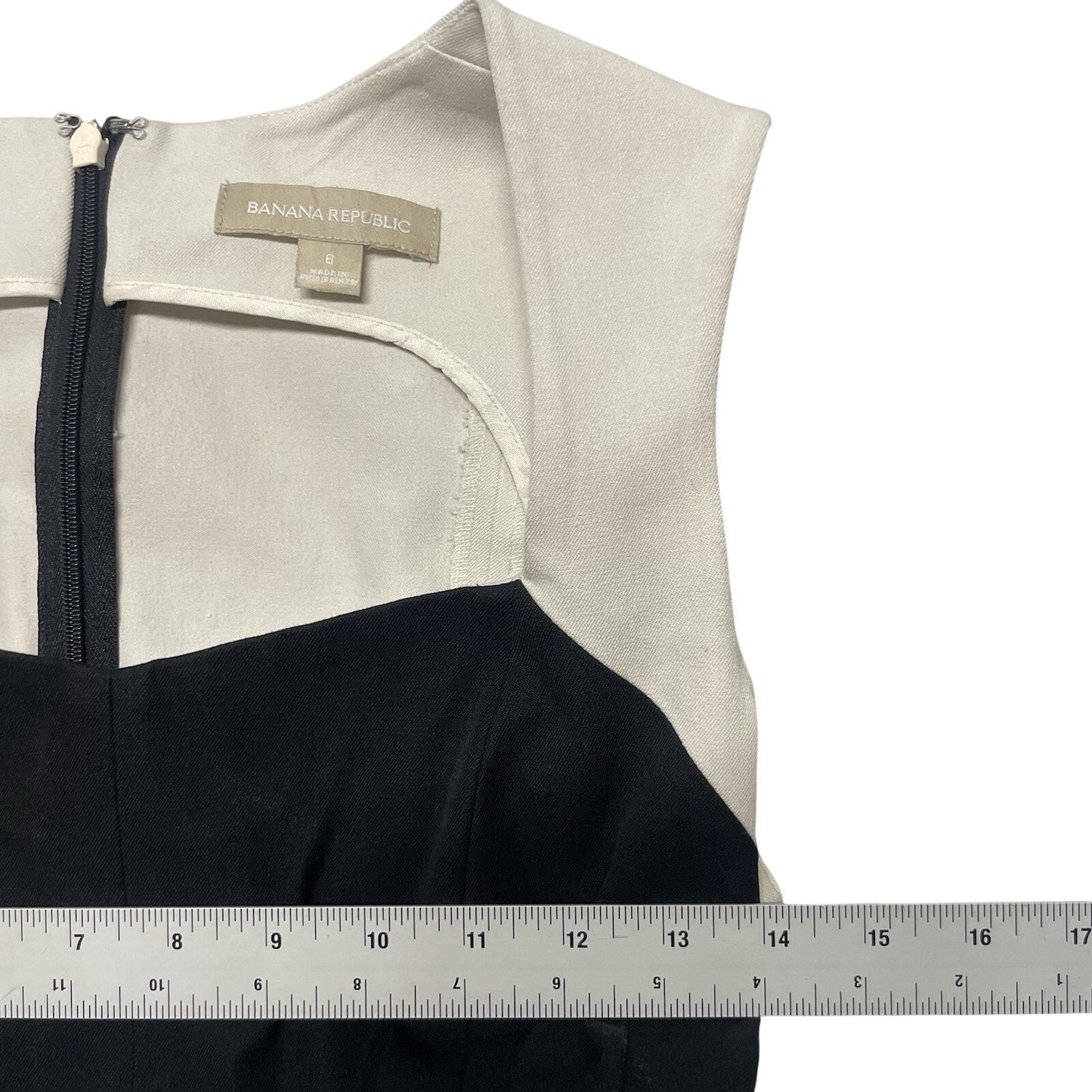 Banana Republic Sheath Dress Women's Size 6 Cream & Black