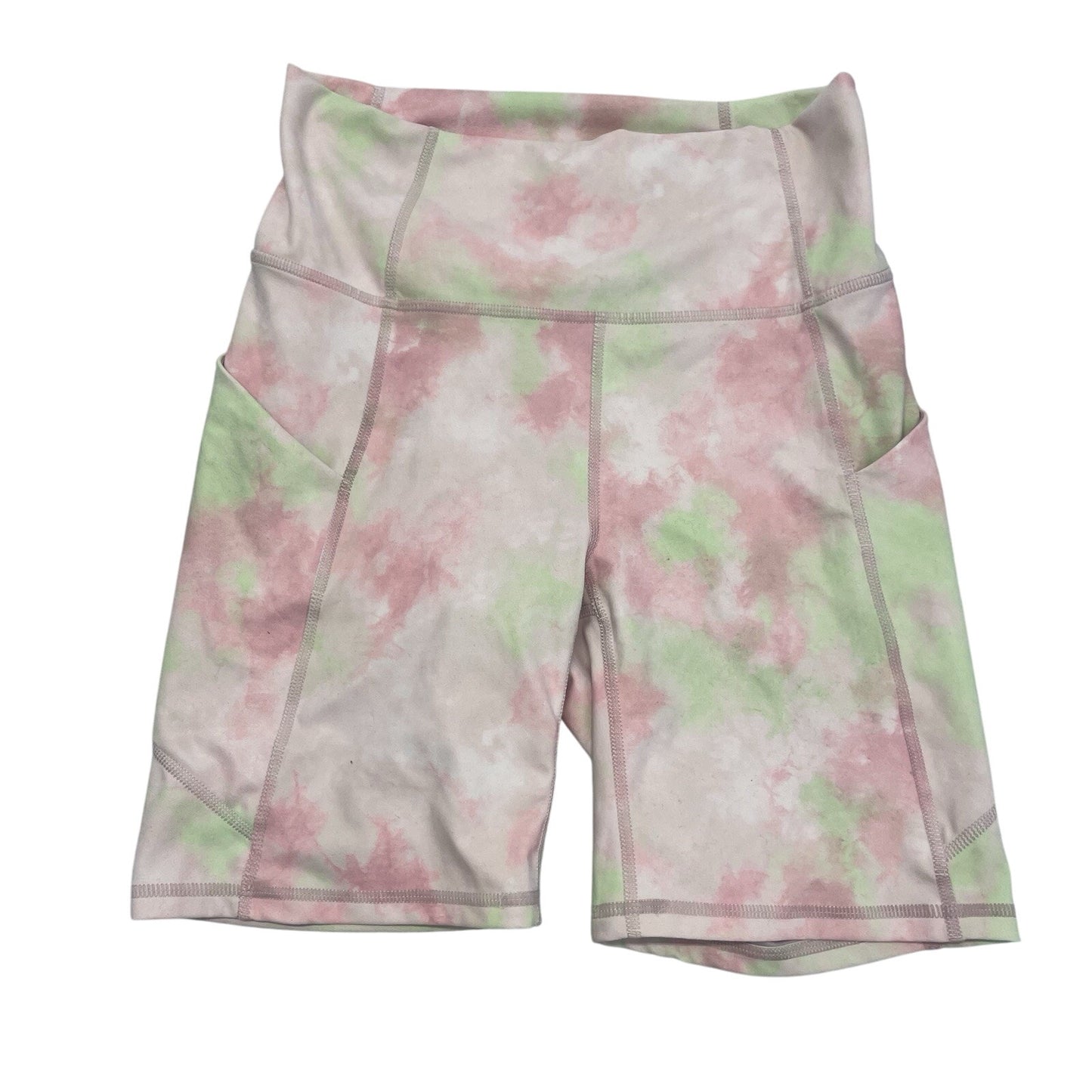 Fabletics PureLuxe Biker Shorts Women's Small Tie Dye Pink White Green
