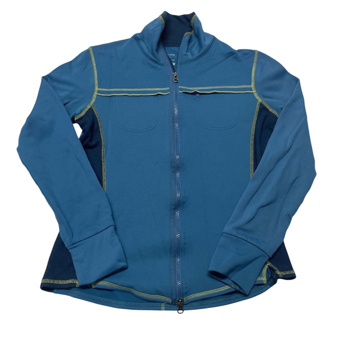 Title Nine Sweater Women's Medium Blue Full Zip Fleece Lined Athletic