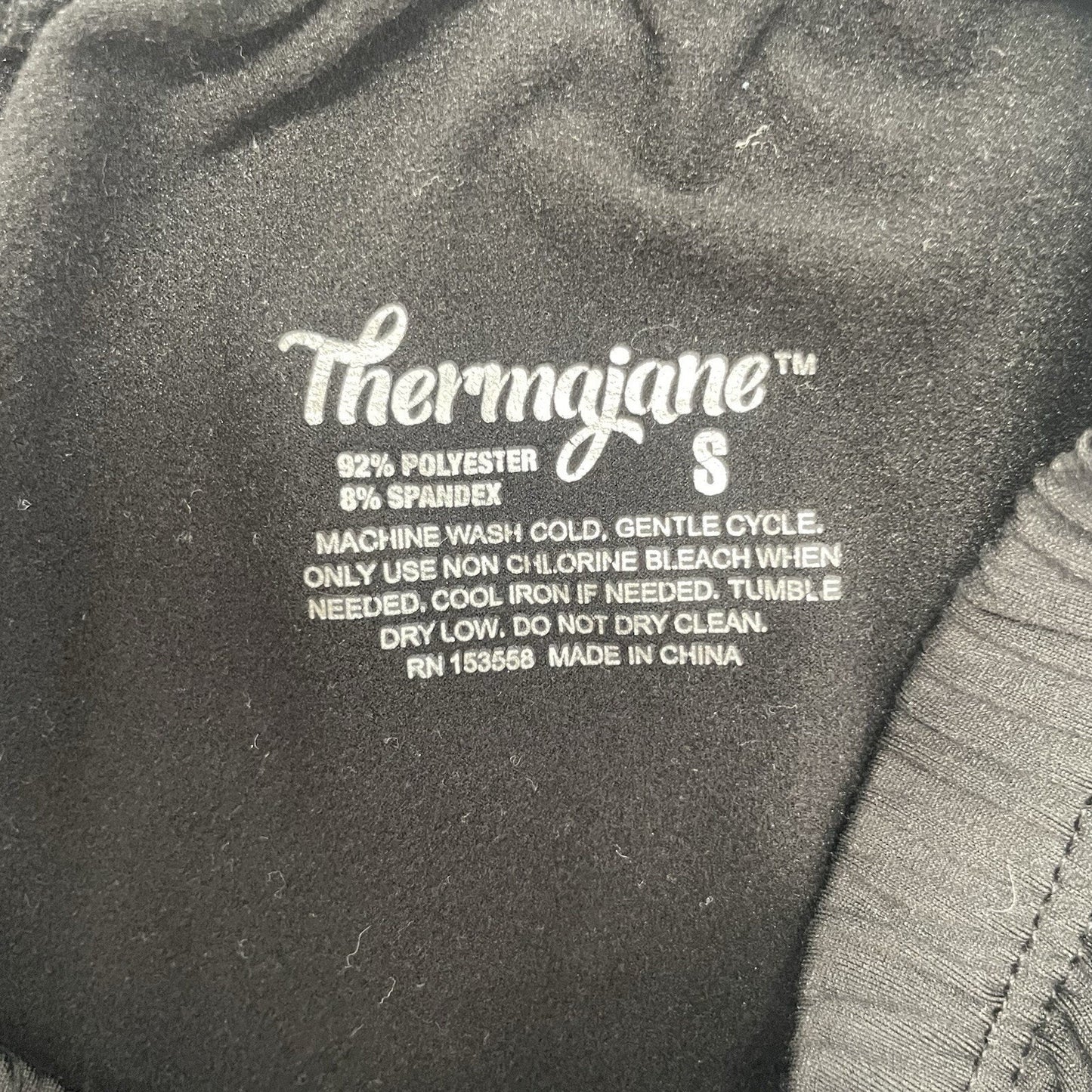 Thermajane Women's Small Long Johns Thermal Underwear Lines Base Layer Black