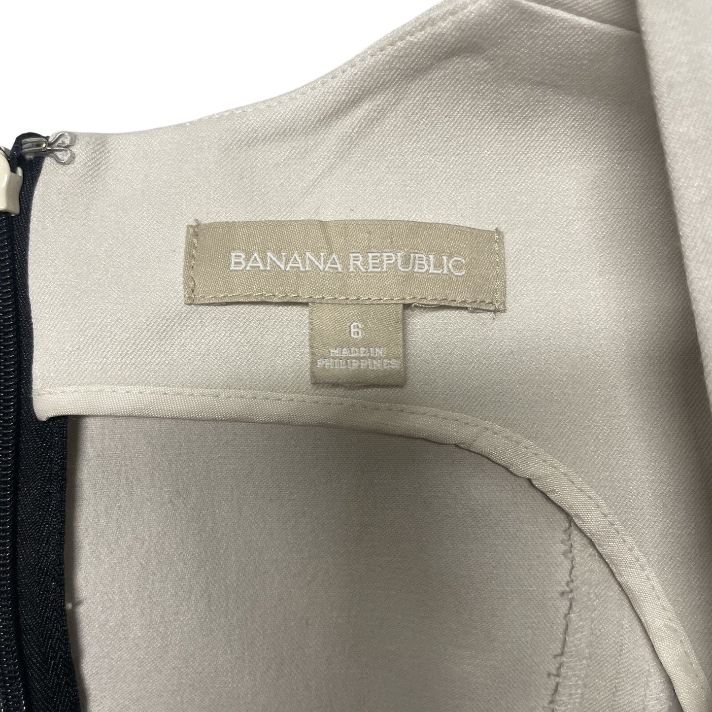 Banana Republic Sheath Dress Women's Size 6 Cream & Black