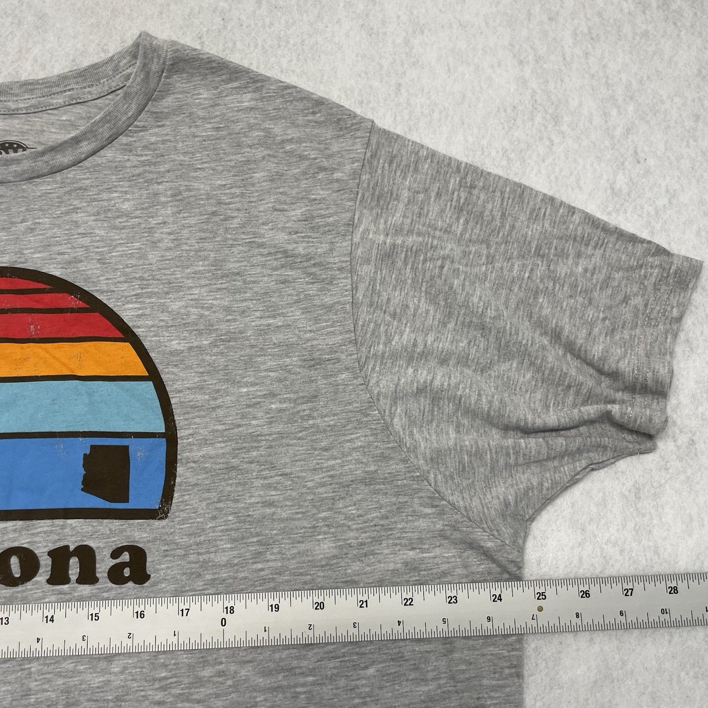 Arizona T Shirt Men's 2XL Gray Graphic Print Short Sleeve