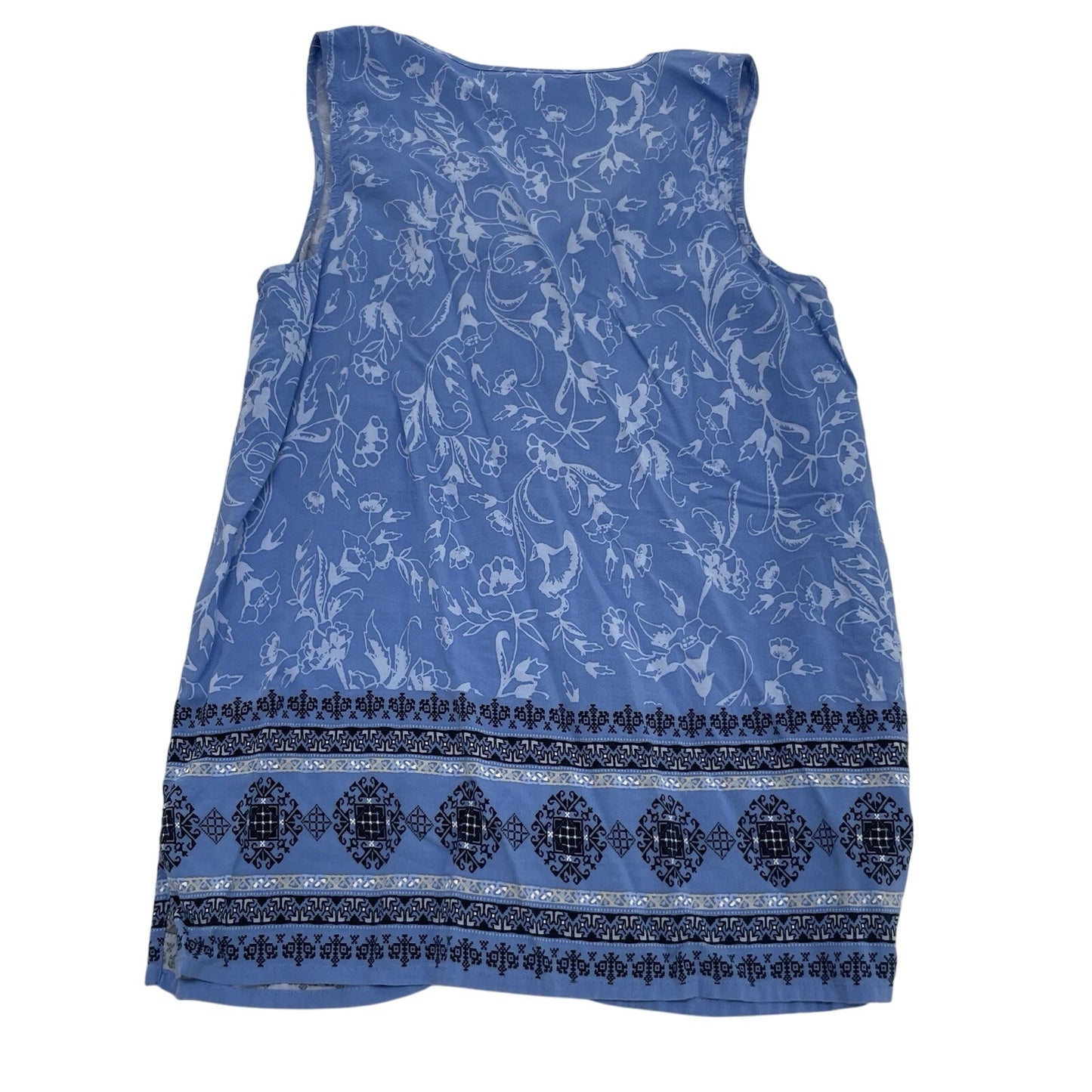 J. Jill Blouse Women’s Small Petite Blue Floral Button Front Sleeveless