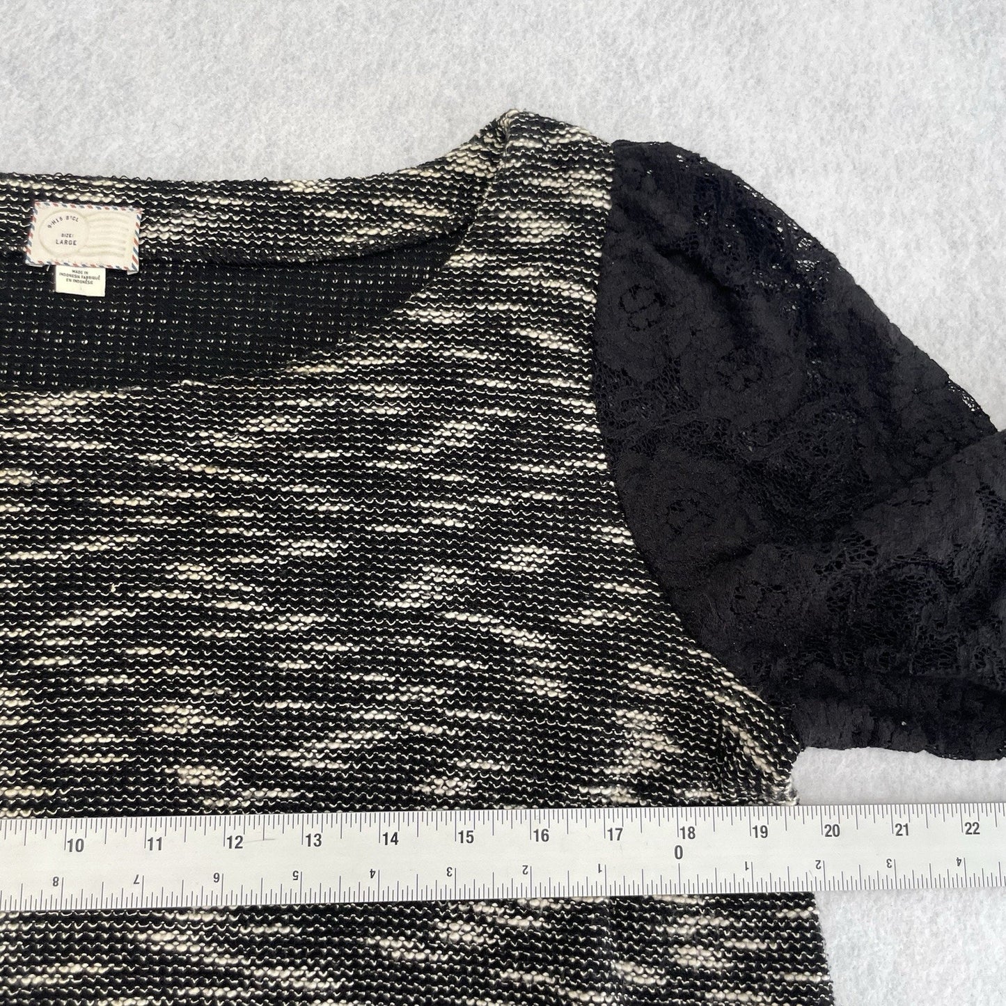 Anthropologie Dress Large Tunic Top Shirt Lace Sleeves Postage 9-H15 STCL *flw