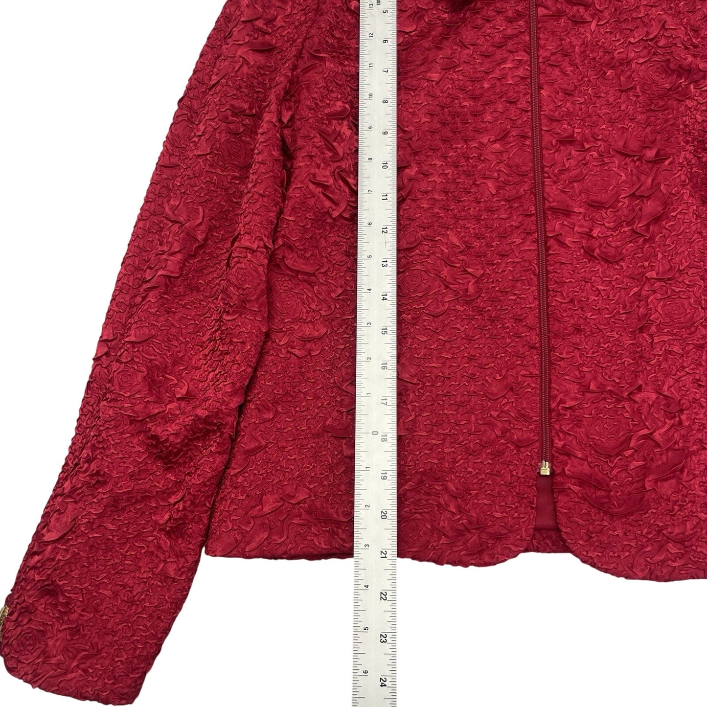 Vintage Bellessa Jacket Women's Size 10 Red Textured Zip
