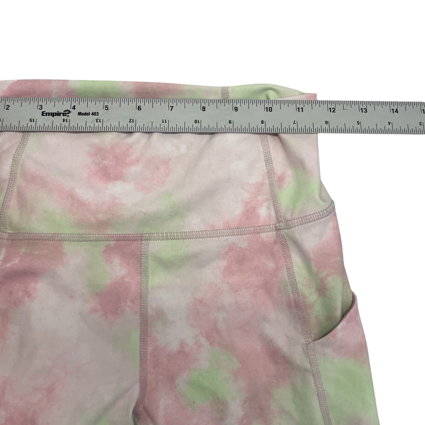 Fabletics PureLuxe Biker Shorts Women's Small Tie Dye Pink White Green