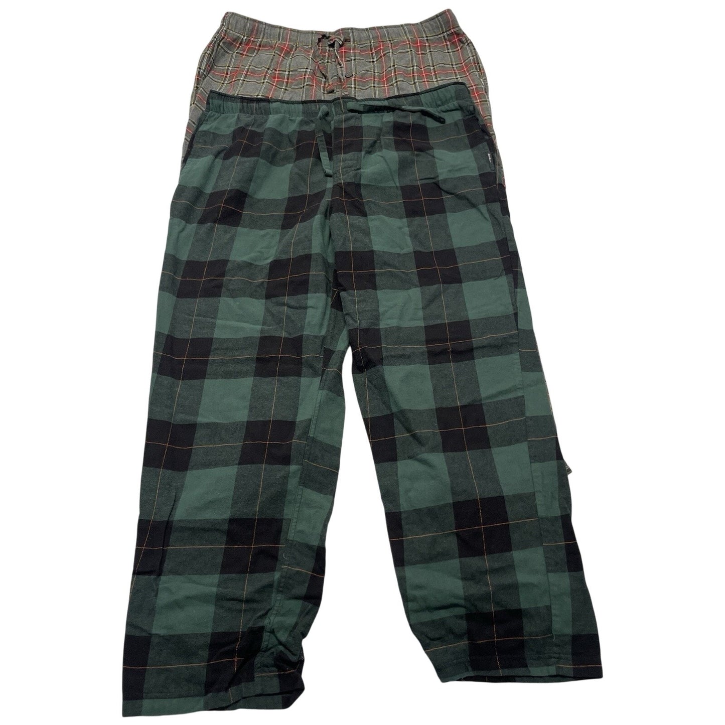 Eddie Bauer Men's Flannel Pajama Pants Drawstring Size XL Set Of 2 Plaid Pj