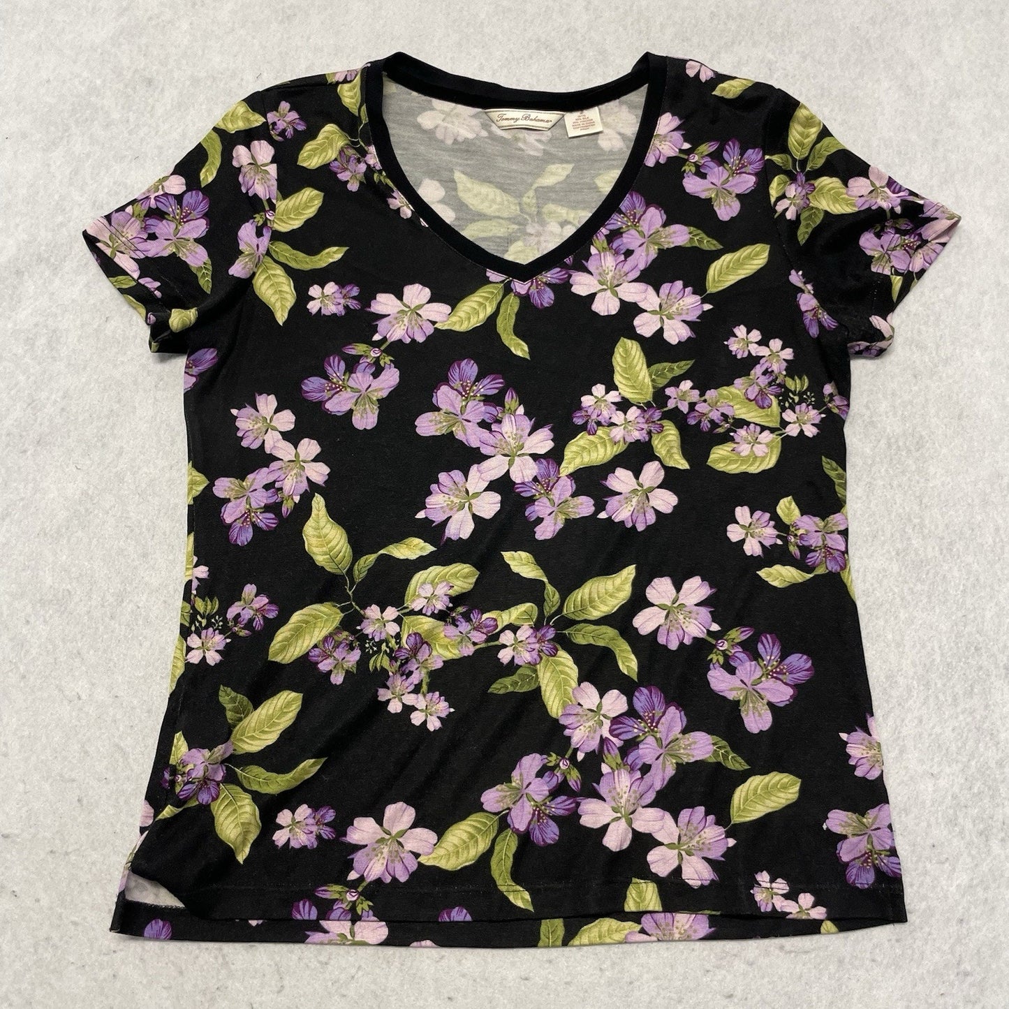 Tommy Bahama Women’s V-Neck Short Sleeve Shirt Floral Medium