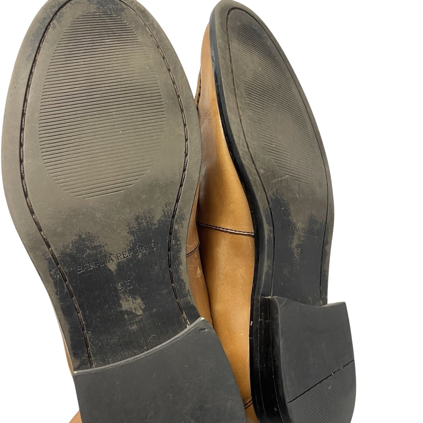 Banana Republic Men's Italian Leather Loafers Size 9.5 Yellowish Brown