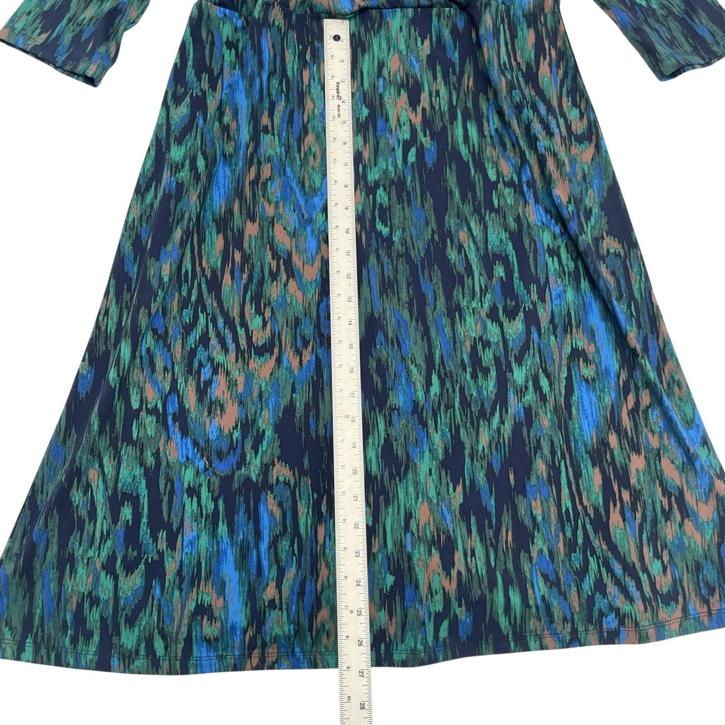 Liz Claiborne Dress Women's Large Peacock Wrap Mock