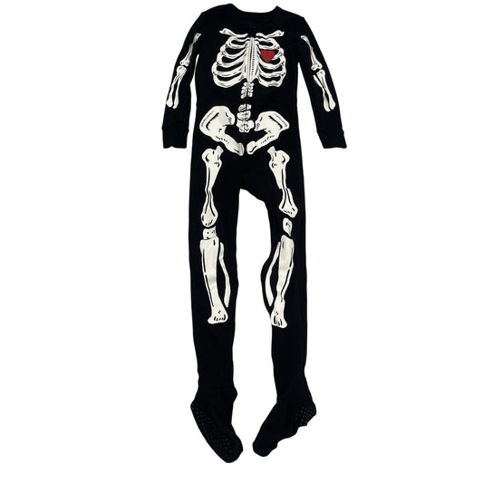 Old Navy One Piece Skeleton PJS Pajamas Size 5T Black