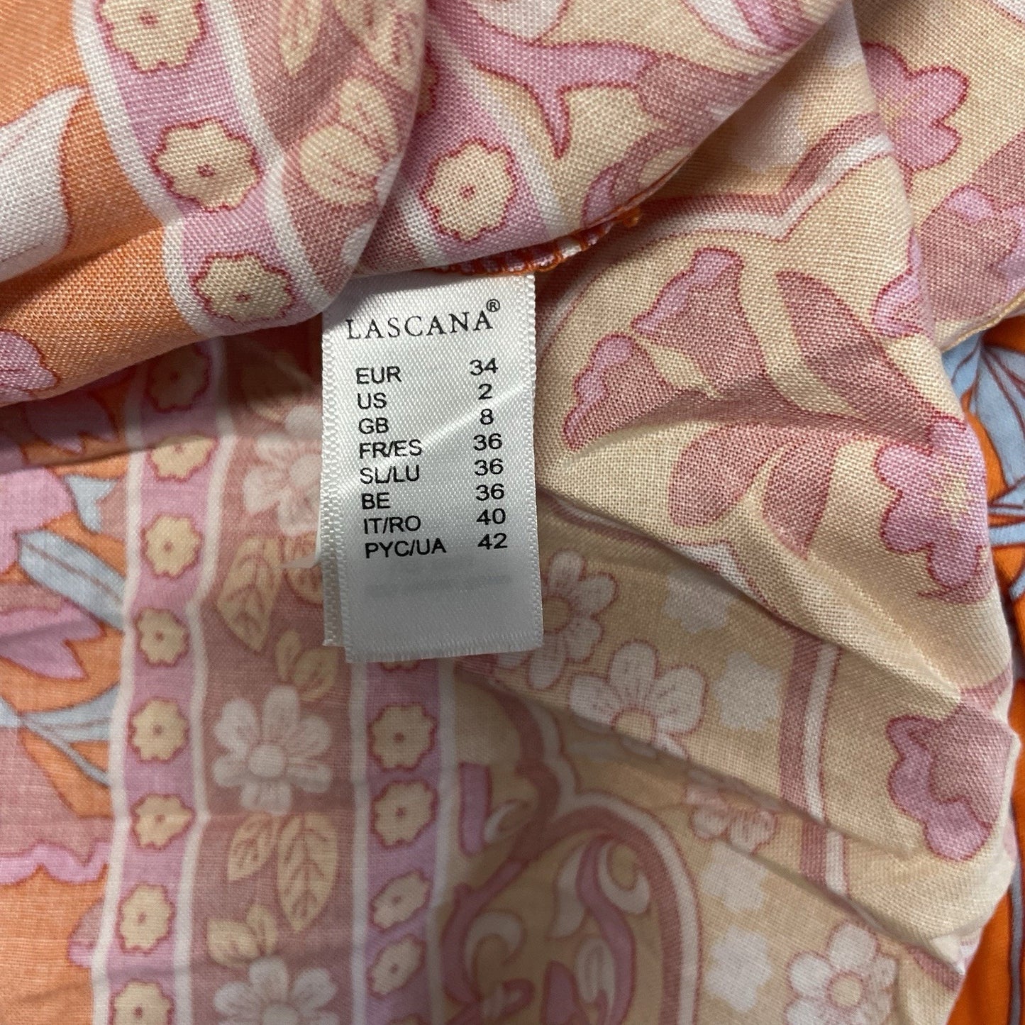 LASCANA Dress Women's Sz 2 NWT Maxi Floral Orange