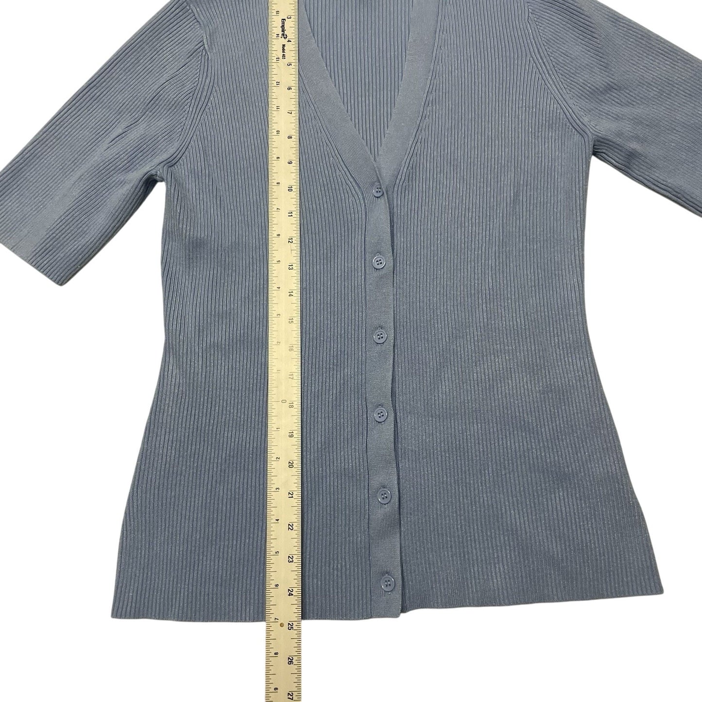 Karen Kane Sweater Women's Medium Short Sleeve Ribbed Cardigan