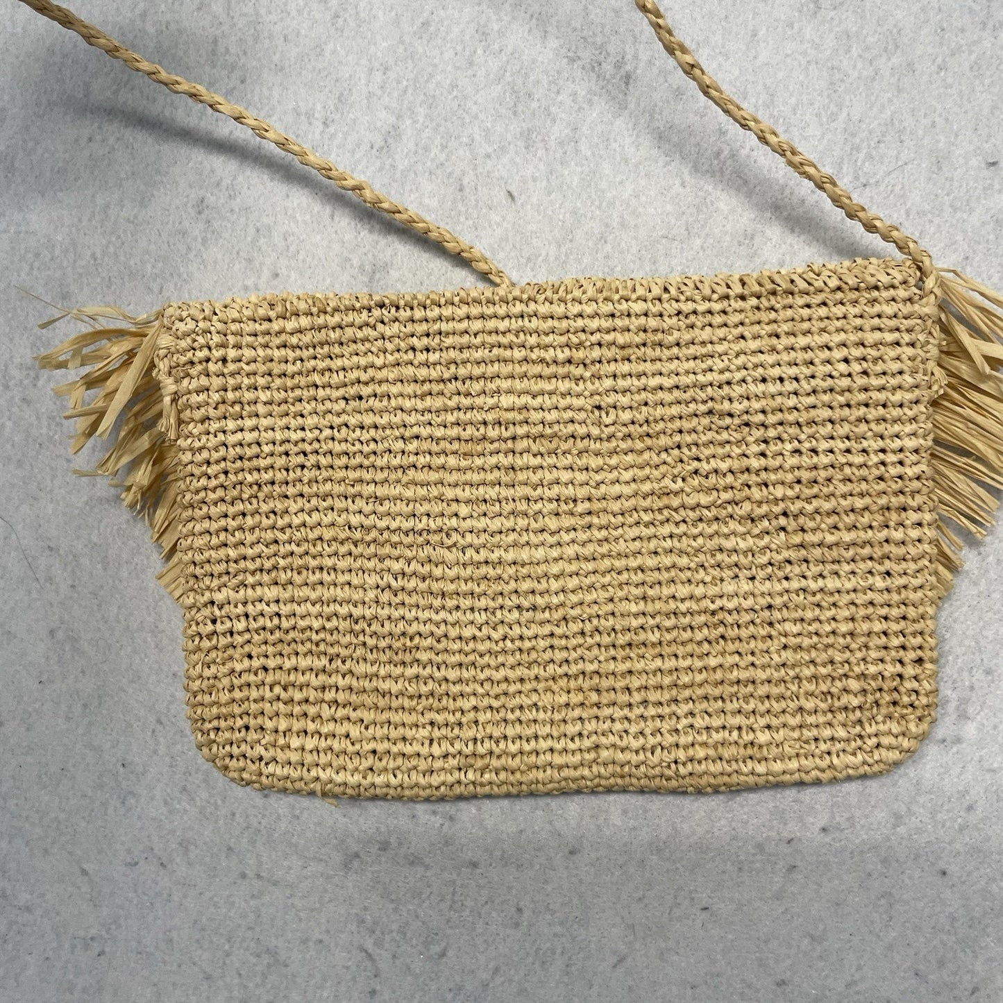 Mar Y Sol Raffia Straw Crescent Shaped Clutch/Crossbody Bag Purse Beach Sea