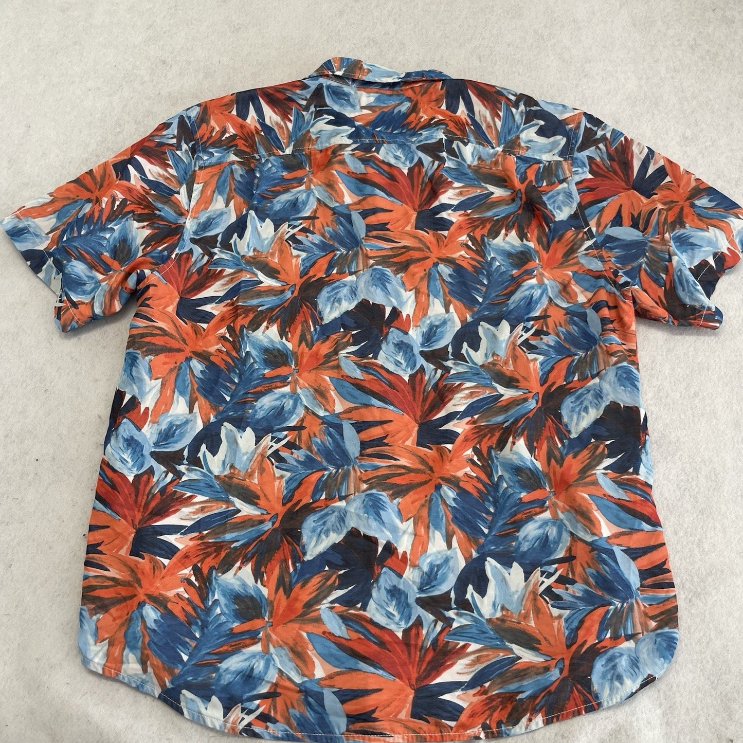 Tommy Bahama Shirt Men Orange Blue Bright Hawaiian Button Up Size XL
