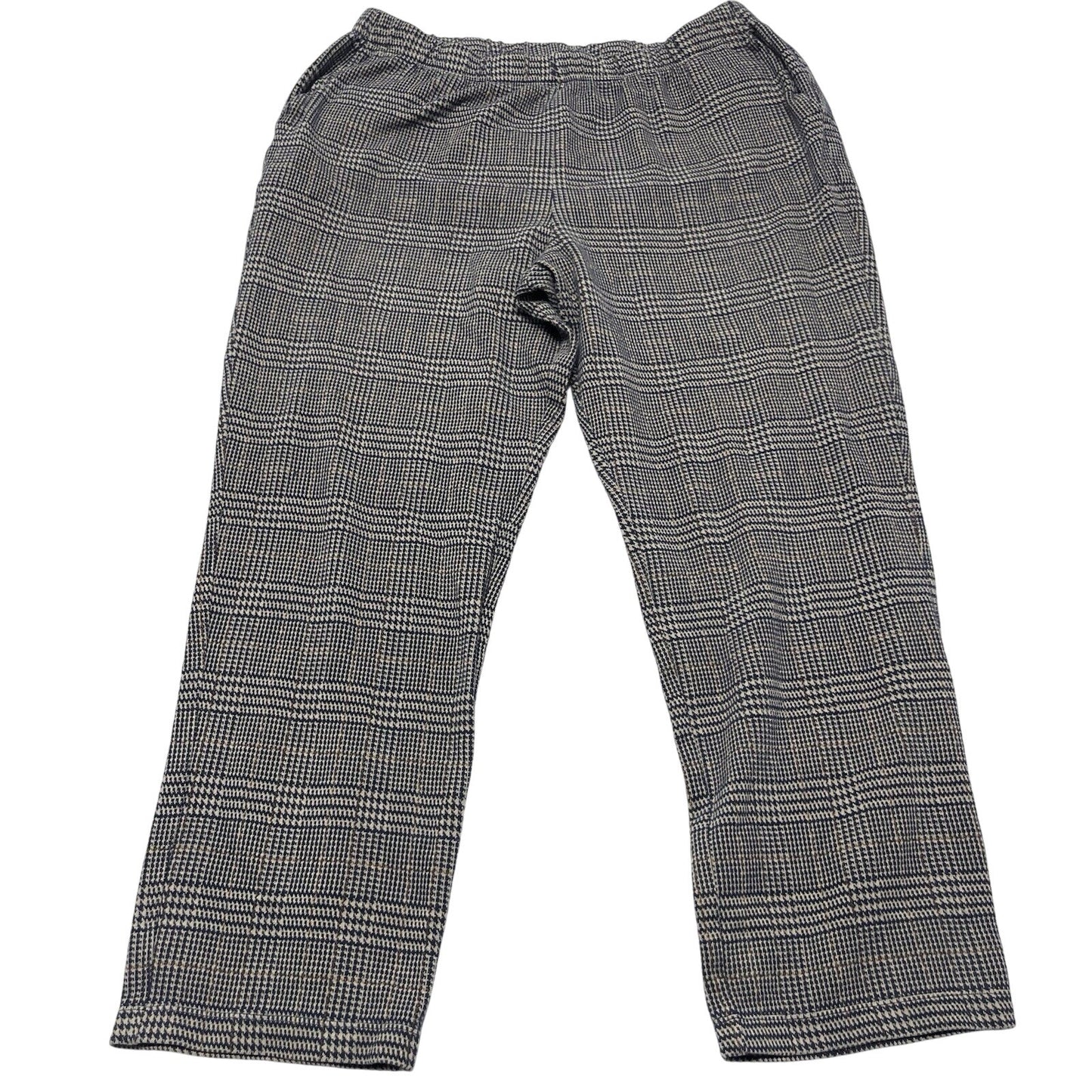 Lands' End Pants Women's 14 Mid Rise Pull On Chino Ankle Blue Plaid