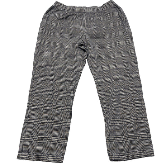 Lands' End Pants Women's 14 Mid Rise Pull On Chino Ankle Blue Plaid