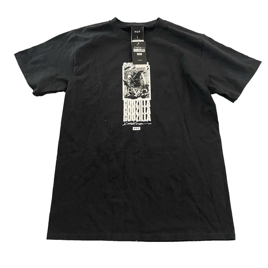 HUF Men's Small Godzilla Terror Short Sleeve T Shirt Crew Black