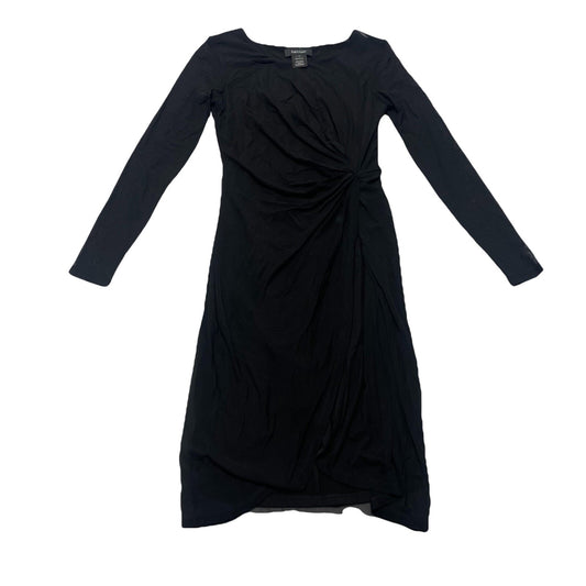 Karen Kane Dress Women's Small Black Sheer Faux Wrap Long Sleeve