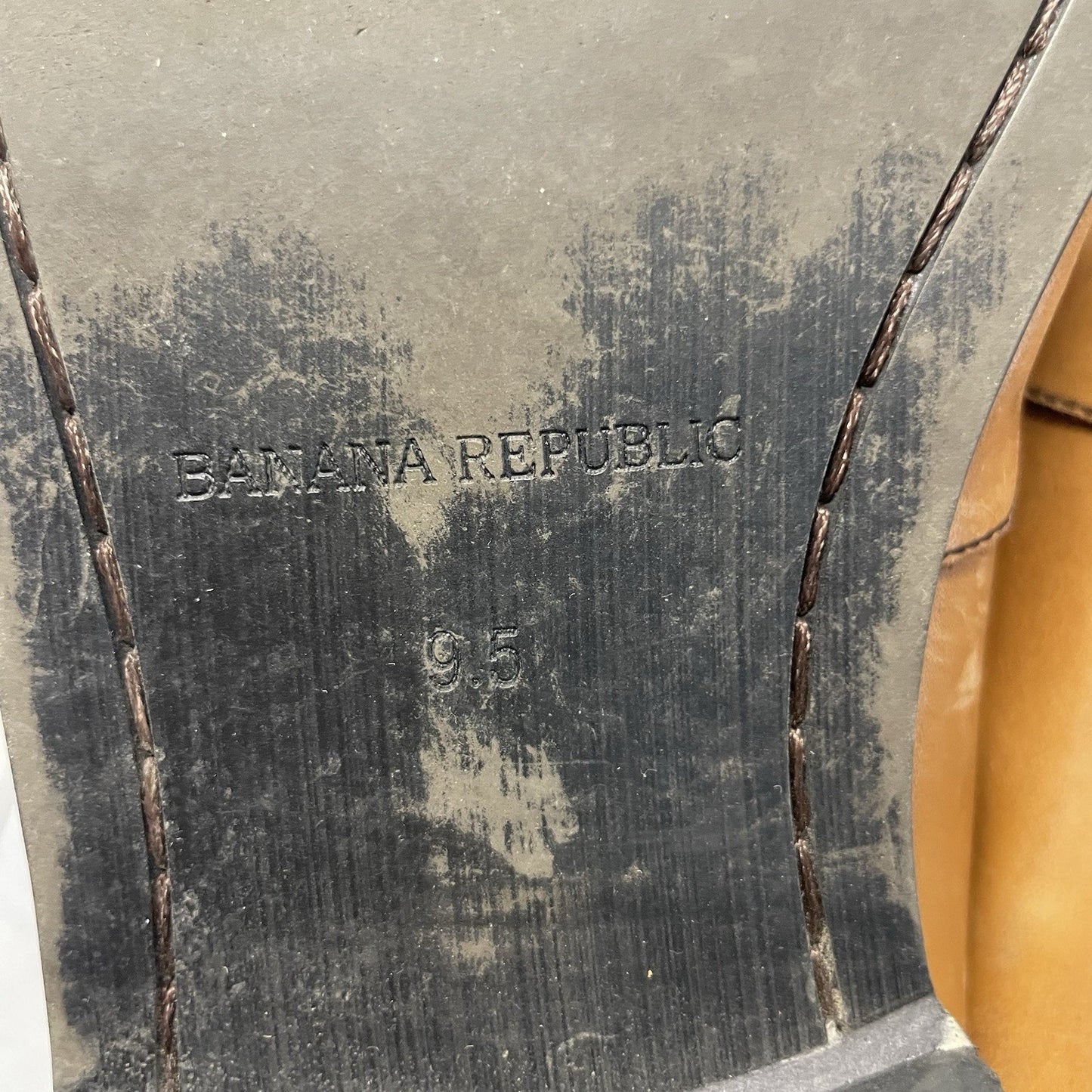 Banana Republic Men's Italian Leather Loafers Size 9.5 Yellowish Brown