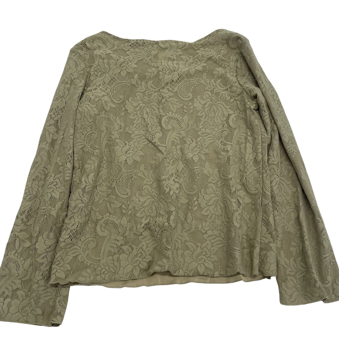 J. Jill Blouse Women's Medium Petite Green Long Sleeve Lace Top